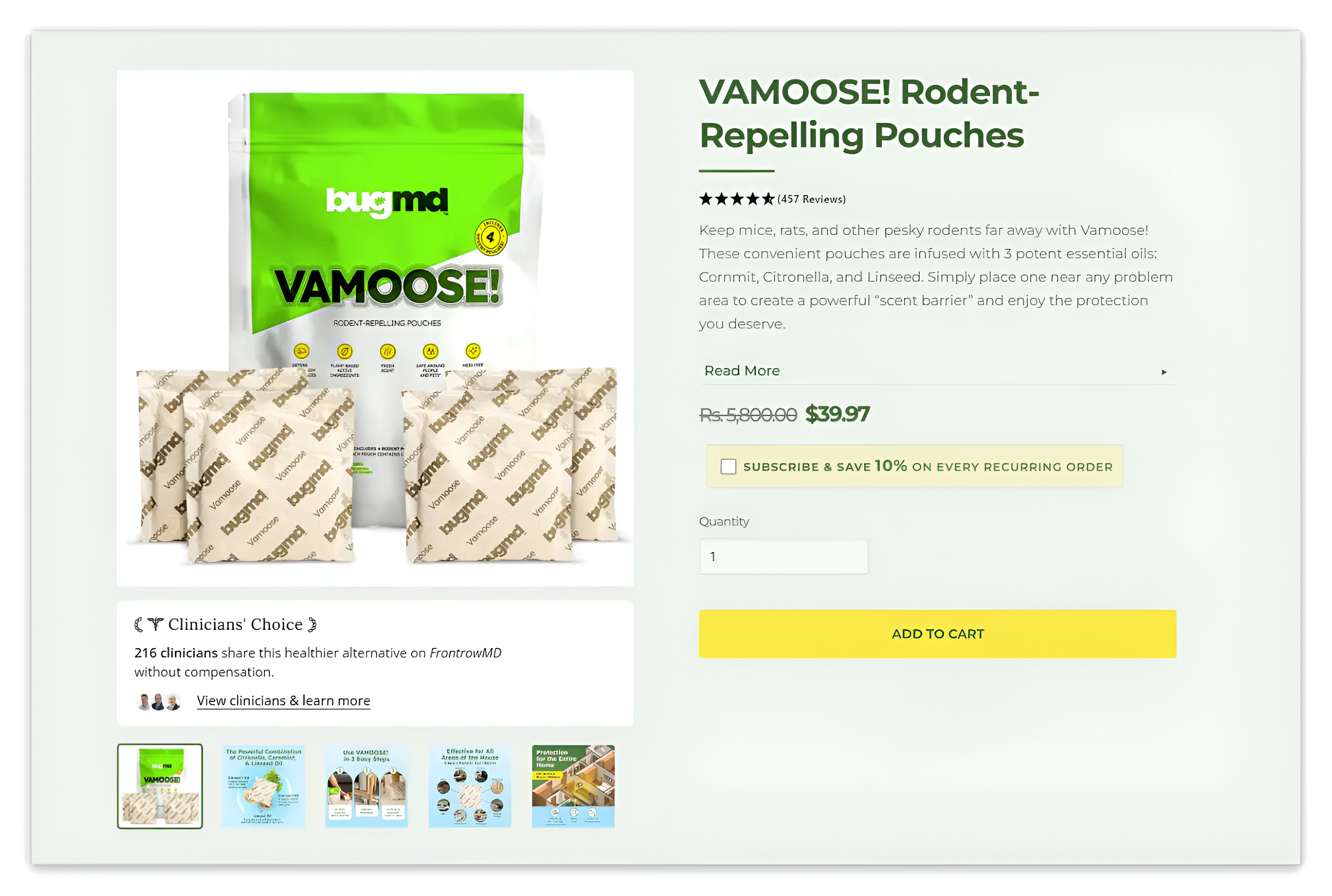 product detail page of vamoose rodent repellent